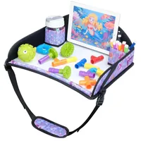 INFANZIA Reisetisch Kindersitz für Kinder - Knietablett mit Zeichenbrett, Snack Tablett, Kindersitz Rücksitz für Auto Flugzeug Zug Reisen - Unterstützung, Faltbarer Organizer (Lila)