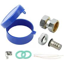 wasser - geräte gmbh Zapfhahnzähler-Verschraubungsset mit Deckel - 3/4 Zoll 14mm Tülle