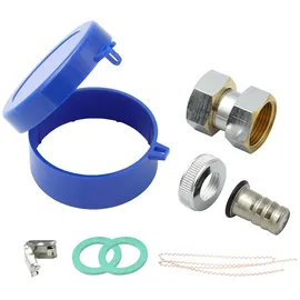 wasser - geräte gmbh Zapfhahnzähler-Verschraubungsset mit Deckel - 3/4 Zoll 14mm Tülle