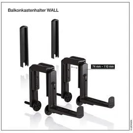 LECHUZA Balkonkastenhalter Wall schwarz 4,5 x 31 x 20 cm