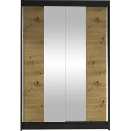 Mirjan24 Schiebetürenschrank Lino II 0 x 0 x 0 cm Schwarz/Artisan Eiche