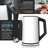 Arendo Frühstücks-Set, Wasserkocher 1,5L mit Temperatureinstellung, 4-Scheiben Toaster Langschlitz, Weiß