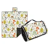 Hayisugal Picknickdecke Sandfrei Stranddecke Wasserdicht Campingdecke Waschbar Strandunterlage Tragbare Picknickdecke Soft für Strand,Picknick,Wandern,Reisen, Wald Tiere, 150 x 200 cm