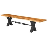 Massivmoebel24 Bank Akazie 200x38x46 natur lackiert IRON LABEL 132