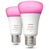 Philips Hue LED-Leuchtmittel Smartes E27 Ambiente Leuchtmittel Weiß & Farben, E27, Warmweiß, Tageslichtweiß, Farbwechsler, Neutralweiß weiß