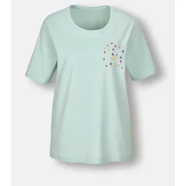 wäschepur Kurzarmshirt Schlafanzug-Shirt Grün (Kalkmint) 36/38