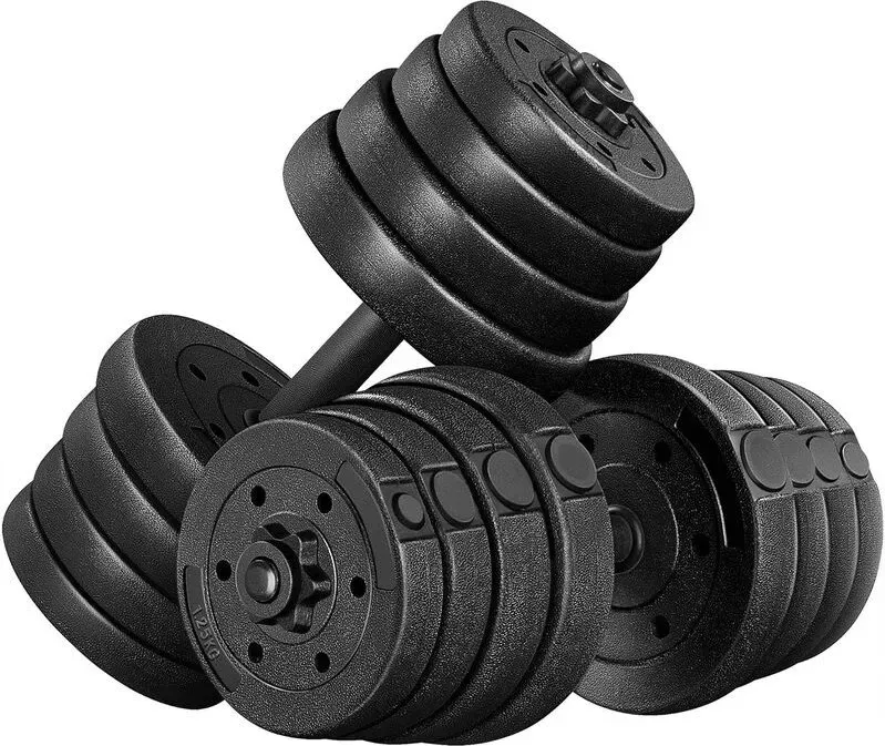 Yaheetech Hantelset 2 Hanteln mit Sternverschlüssen für Krafttraining, 15/20/25/30 KG