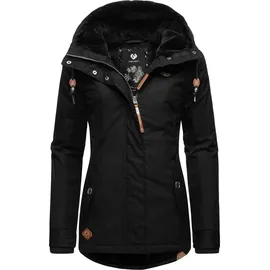 Ragwear Damen warme kurze Winterjacke mit Kapuze Monade Intl Black22 Gr. L - L