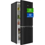 CHIQ Freistehender Kühlschrank mit Gefrierfach | Kühl-Gefrierkombination Low-frost Technologie, Dunkler Edelstahl Look (117L) | 114 x 47 x 49,5 cm (HxBxT)