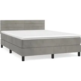 vidaXL Boxspringbett 140 x 200 cm Hellgrau