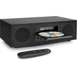 Kompaktanlage mit CD Bluetooth, CD-169 Stereoanlage Kompaktanlage CD-Player mit 2x20 Watt Mini HiFi Anlage, UKW-Radio, Aux-In, USB-Wiedergabe, Stereoanlage mit CD Micro HiFi System (Holzmaserung)