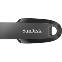 SanDisk Ultra Curve 3.2 Flash-Laufwerk 64 GB (bis zu 100 MB/s Lesen, RescuePRO Deluxe-Software, Schlüsselringöse) Schwarz