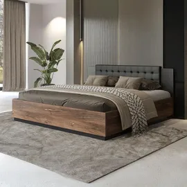 petits-meubles Alec 180 x 200 cm Braun/Schwarz