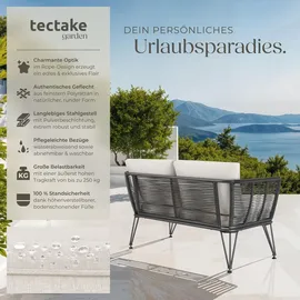 Tectake tectake® Garten-Loungesofa, Sundo im Rope-Design mit Polyrattan