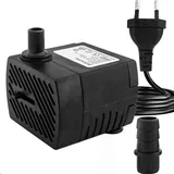 COKDEZ Mini Wasserpumpen(350L/H, 5W), Ultra Leise Aquarium pumpe mit hohem Hub, mit 1,5 m Netzkabel, 2 Düsen für Aquarien, Teich, Brunnen, Statuen, Hydrokultur