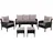 VCM Knock Dining-Loungeset 6-tlg. grau/schwarz