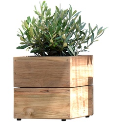 Jan Kurtz - Blumenkübel Minigarden 25 x 25 cm, Teakholz natur