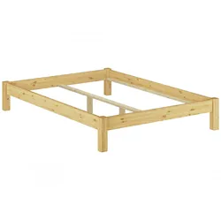 Erst-Holz Bettgestell Kiefer natur Einzelbett 120x200 Massivholzbettgestell ohne Rollrost 60.35-12 oR