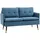 Homcom Sofa, mit Dickem Kissen, Leinenoptik, Polstersofa mit Stahlbeine, Modernes Doppelsofa für Wohnzimmer, Schlafzimmer, Dunkelblau