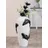 Casablanca modernes Design Casablanca Deko Vase groß Bodenvase - Vase XXL mit Koi Fischmotiv - Blumenvase aus Kunstharz - Dekoration Wohnzimmer Farbe: Weiß Schwarz Höhe 73 cm