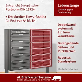 AL Briefkastensysteme Standbriefkasten 24 Fach Grau