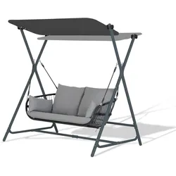 Leco Hollywoodschaukel - 171x130x173cm - anthrazit - Stahl / Kunststoff / Polyethylen