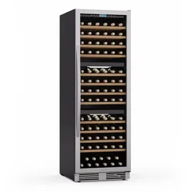 Klarstein Vinovilla Trio Weinkühlschrank – 144 Flaschen, 3 Zonen, 5–20°C, LED-Beleuchtung, UV-Schutz, freistehend, Weinklimaschrank