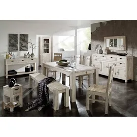Massivmoebel24 NATURE WHITE Konsolentisch 140x40x78 beige