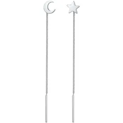 Elli Hänger Mond Stern Astro Durchziehen 925 Silber Damen 