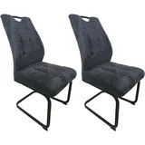 Hti-Living Schwingstuhl Marek Polyester dunkelgrau 2er Set