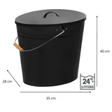 Swissbrands Ascheimer mit Deckel verzinkt 24 l