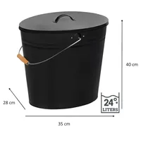 Swissbrands Ascheimer mit Deckel verzinkt 24 l