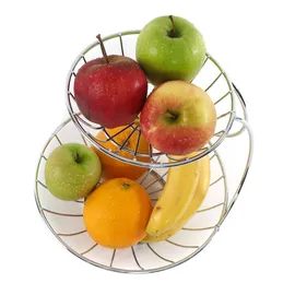 DESIGN DELIGHTS Obst-Etagere, Silber, Metall Obstständer, Früchteschale, Brotkorb