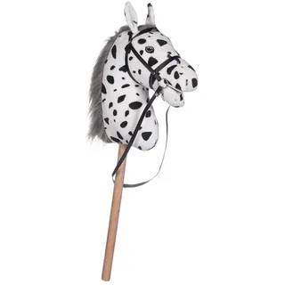 HKM Steckenpferd für Kinder, Hobby Horse mit Trense – Holzstiel, gepunktet