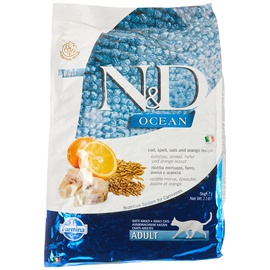 Farmina N&D Ocean gesundes Getreide Kabeljau & Orange Adult Katzenfutter trocken