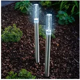 esotec Außenleuchte Edelstahl 50 cm 2er Set silber
