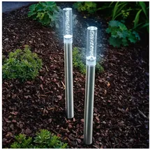 esotec Außenleuchte Edelstahl 50 cm 2er Set silber