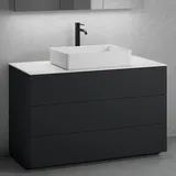 neoro n50 Unterschrank B: 120 cm mit 3 Auszügen, Waschtisch B: 58 cm weiß matt, B: 120.5 BN0065WM+BN0454BM+BN0404WM