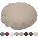 Nurtextil24 Kissen Rund 100cm Ø Durchmesser Graubraun 100% Baumwolle 1m Bodenkissen Sitzkissen mit Füllkissen Rundkissen Stuhlkissen Bettkissen Sofakissen Kopfkissen Dekokissen Rückenkissen Waschbar