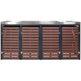 Proregal Mülltonnenverkleidung 124 x 265 x 84 cm walnuss