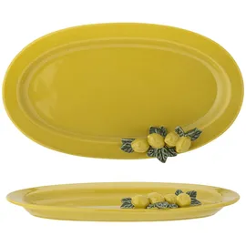 Bloomingville Limone Servierplatte, Gelb, Steingut,