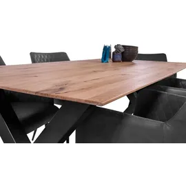 ab:stil.art.moebel Esszimmertisch 200 x 77 x 100 cm beige/schwarz
