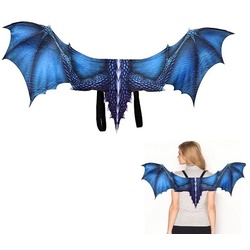Lubgitsr Vampir-Kostüm Drachenflügel Halloween Cosplay Kostüm Maskerade für Party Karneval blau