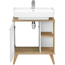 Pelipal Waschbeckenunterschrank Noventa 60,5 x 65 x 33 cm Weiß/Eiche