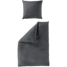 BIERBAUM Chic Uni Unifarben Grau 135 x 200 cm + 2 x 40 x 80 cm