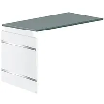 Kerkmann Anbautisch Priola grafit, weiß rechteckig 100,0 x 60,0 x 68,0 - 76,0 cm