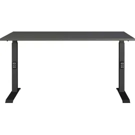 Germania Schreibtisch grafit rechteckig, C-Fuß-Gestell schwarz 140,0 x 80,0 cm