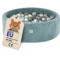 Misioo Bällebad mit Schaumstoff-Füllung - 90x30cm - 200 Bälle - Hochwertige Bällebad Bälle für Kinder - Weiches und Sicheres Spielzeug - Waschbar