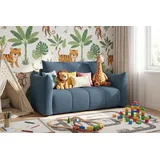 WFL GROUP Schlafsofa Lilo 120 x 86 x 101 cm Cordstoff Marineblau