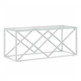vidaXL Couchtisch 110x45x45 cm Edelstahl und Glas